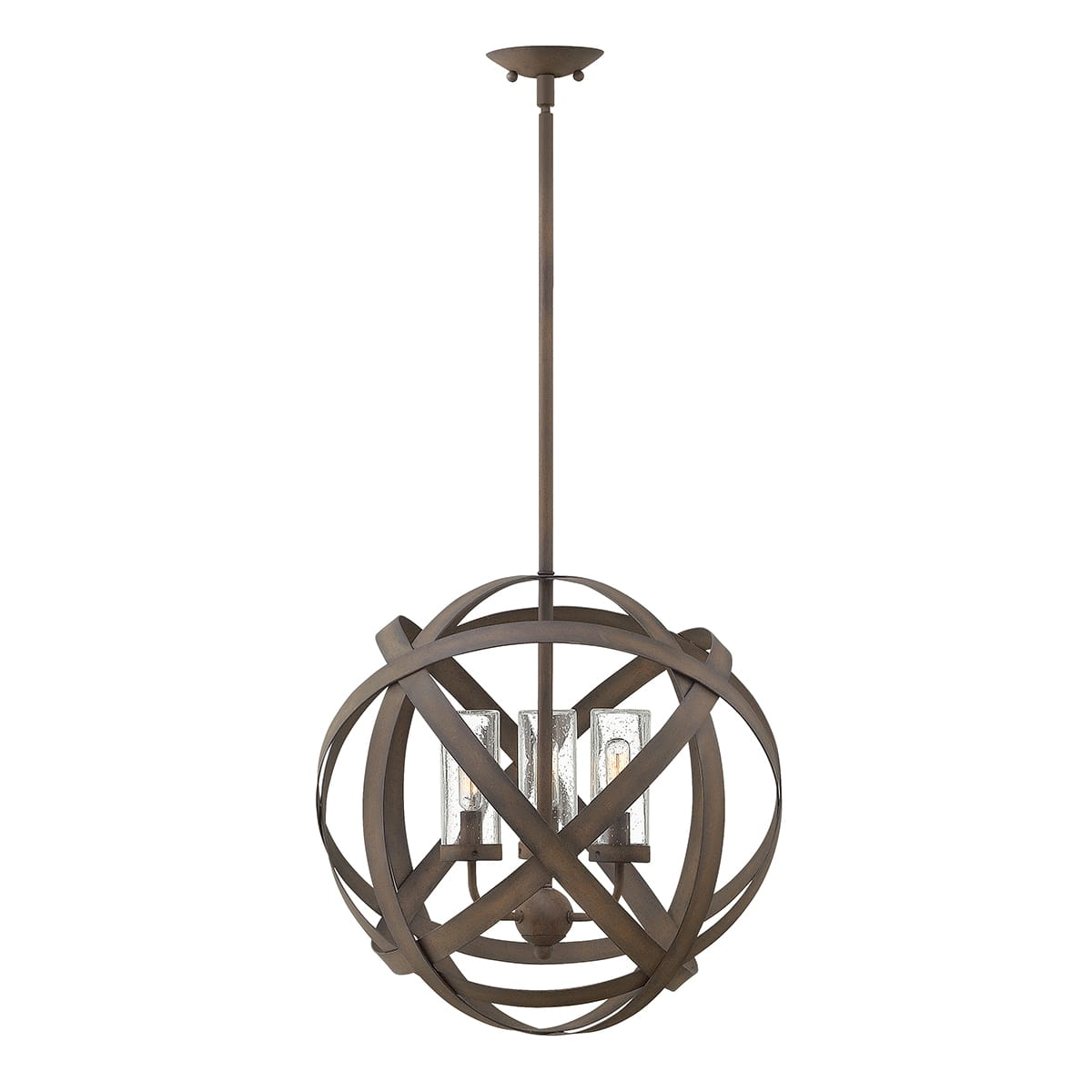 Lampa stropowa wisząca Elstead Lighting Carson HK-CARSON-3P IP44 stal.