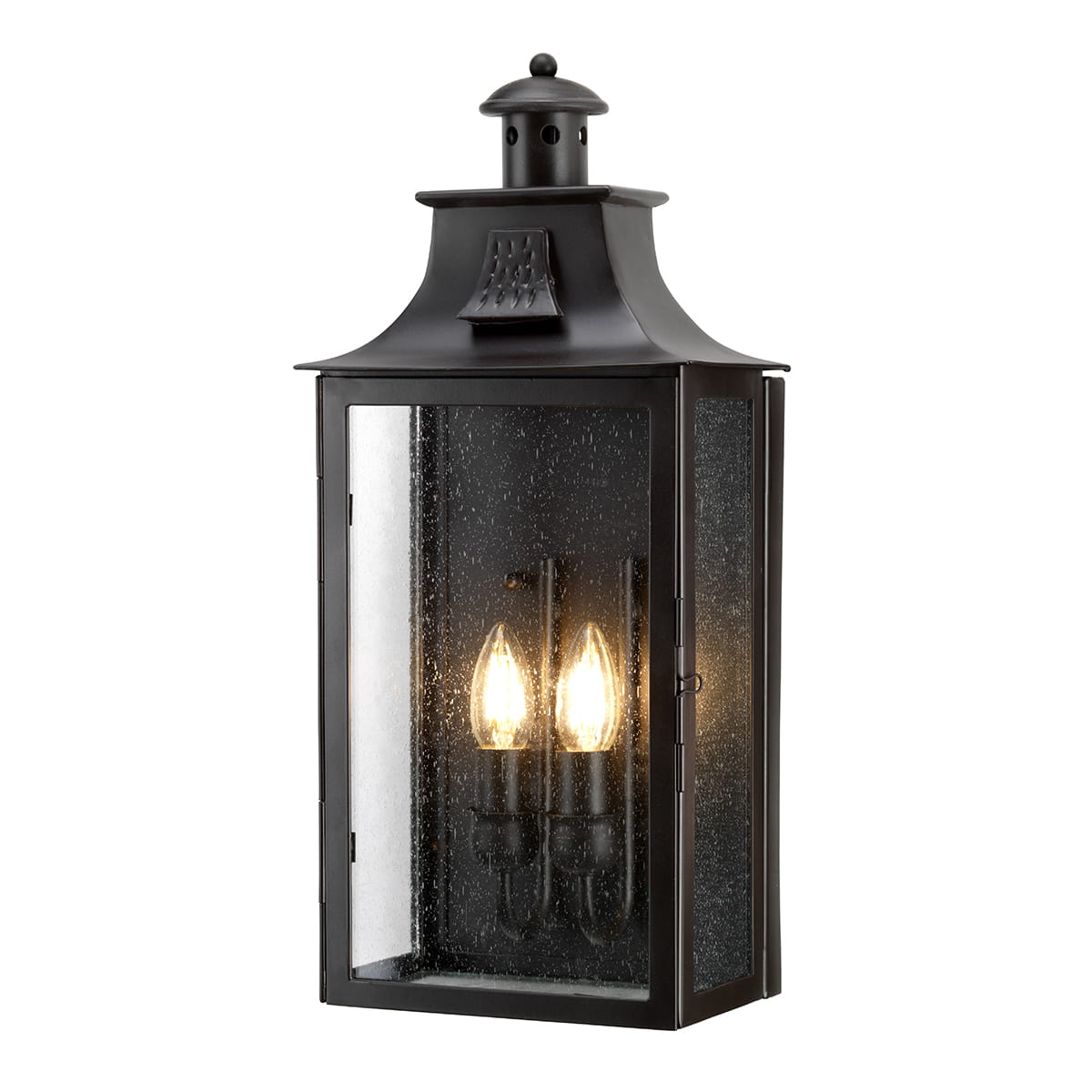 Kinkiet zewnętrzny Elstead Lighting Kendal KENDAL IP44 Stal Brązowy z dwoma źródłami światła.