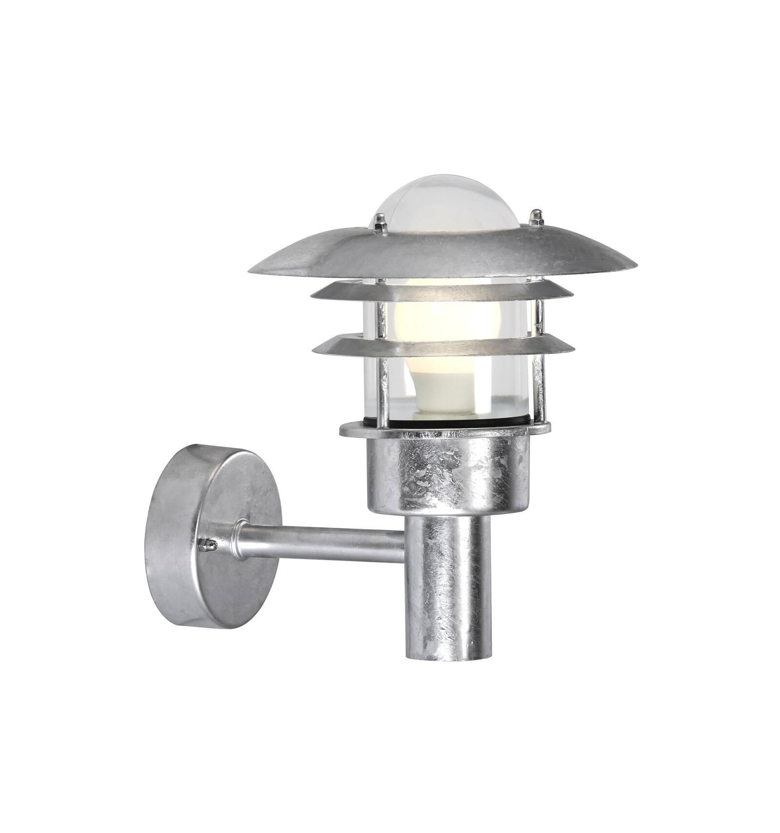 Lampa Ścienna Nordlux E27 60W Srebrny na białym tle.