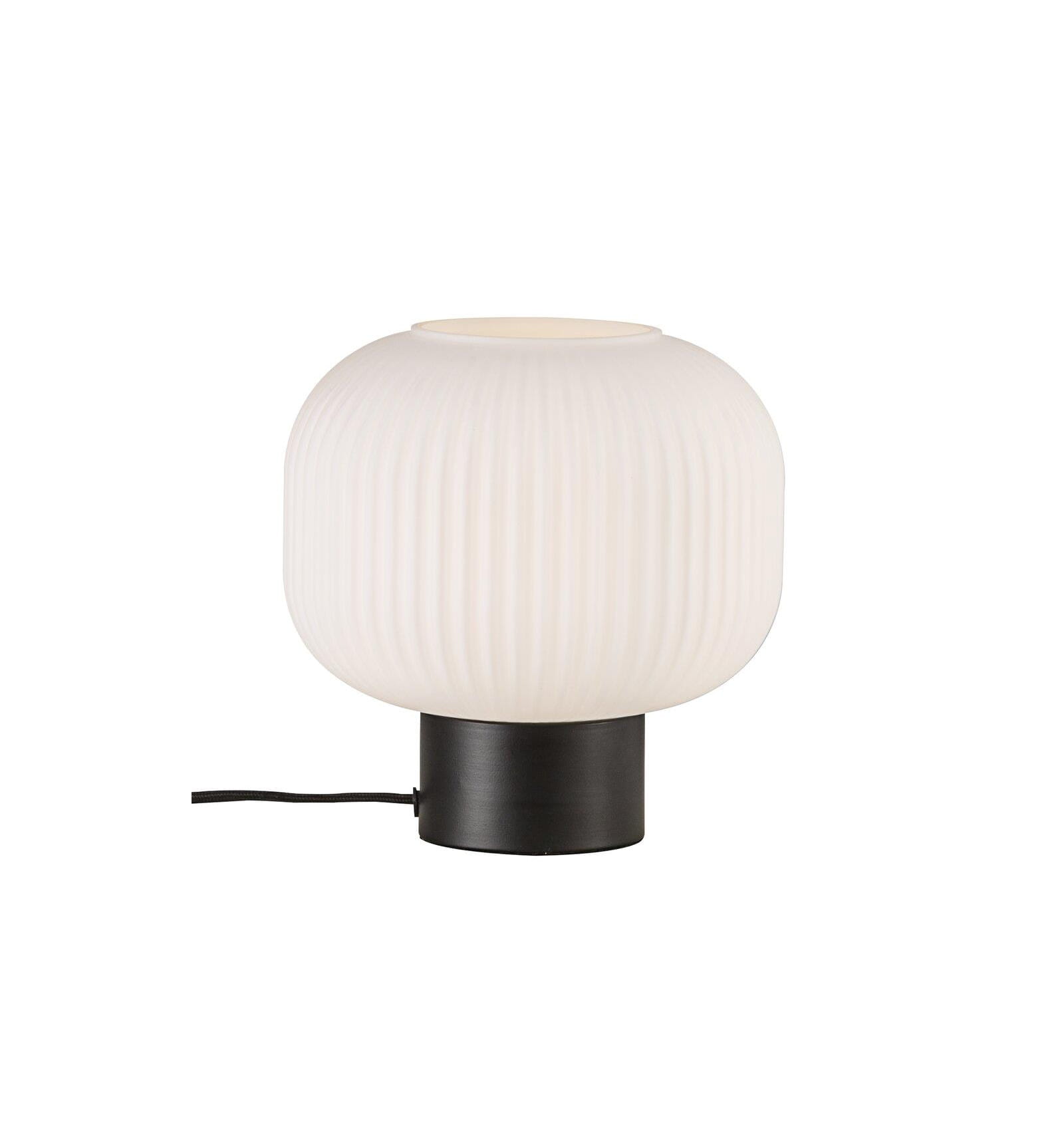 Lampa Stołowa Nordlux E27 40W Czarny z białym kloszem.