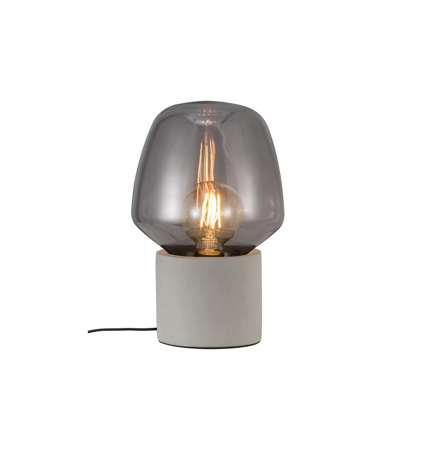 Lampa Stołowa Nordlux E27 25W Beton Szary z przezroczystym kloszem.