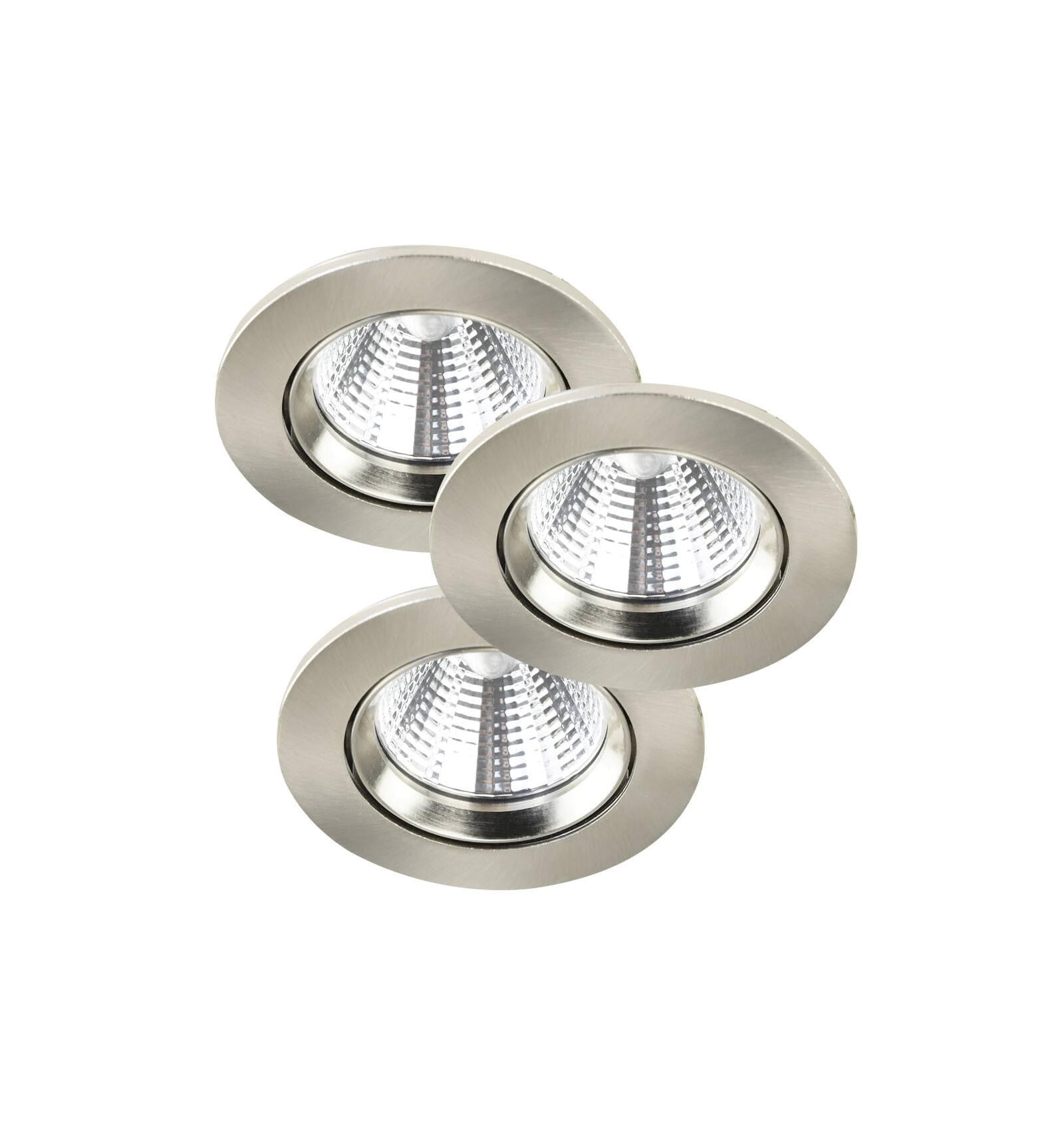 Lampa Sufitowa Spot Nordlux LED Plastik Szczotkowana stal - zestaw trzech lamp.