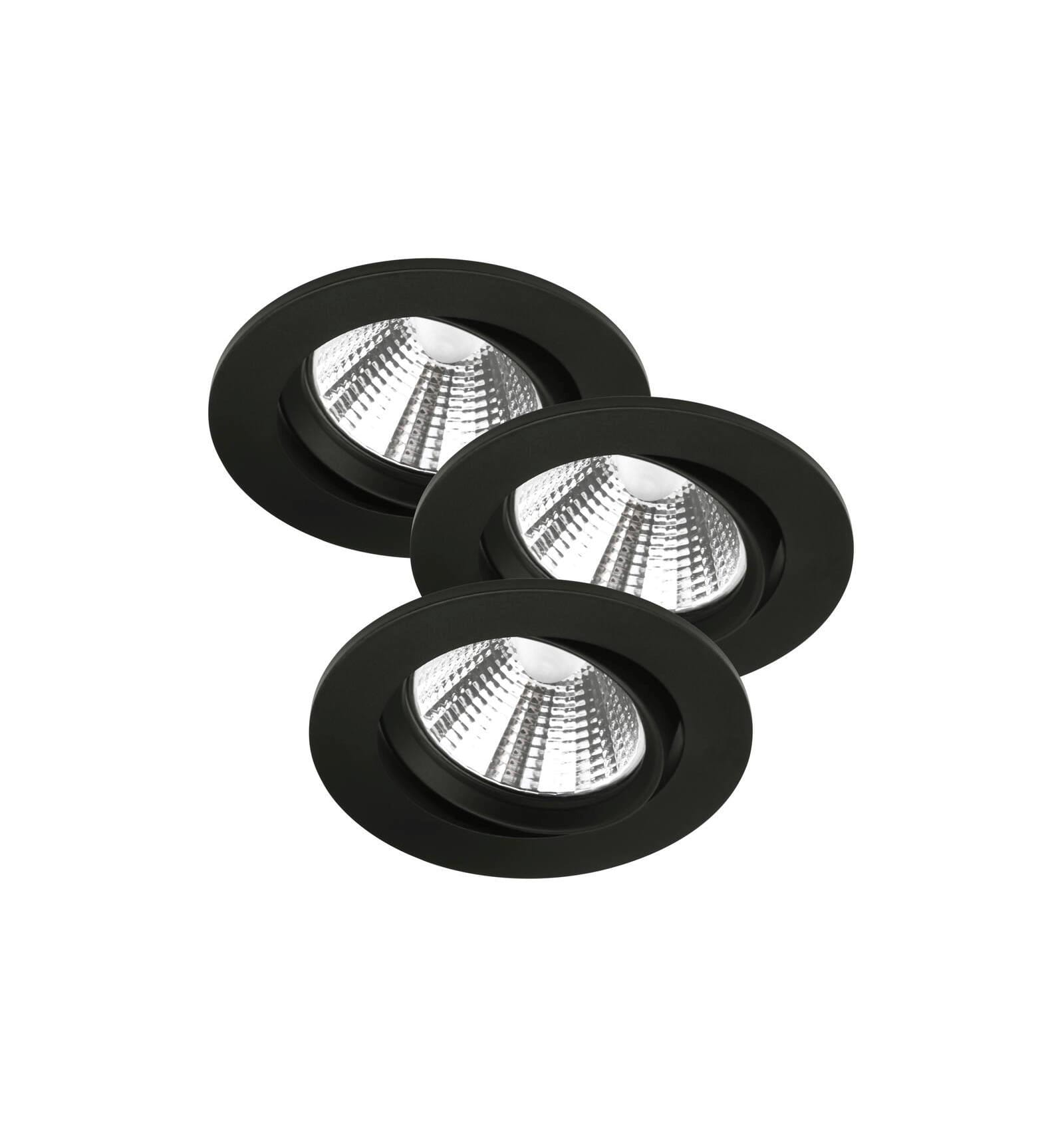 Lampa sufitowa Oprawa podtynkowa FREMONT NORDLUX 3x5,5W LED Czarny Tworzywo