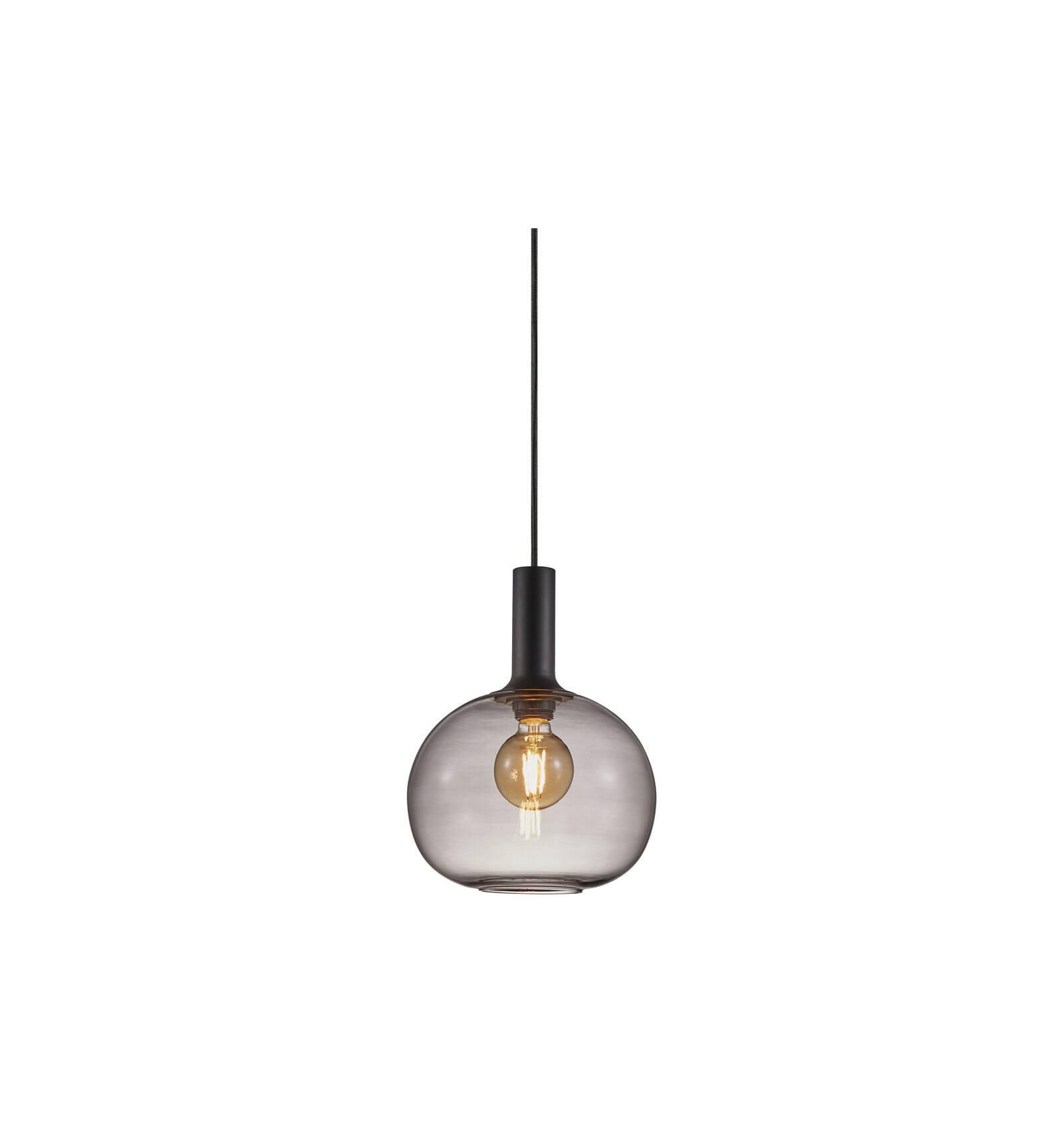 Lampa Wisząca Nordlux E27 60W Czarny, żarówka w szkle.