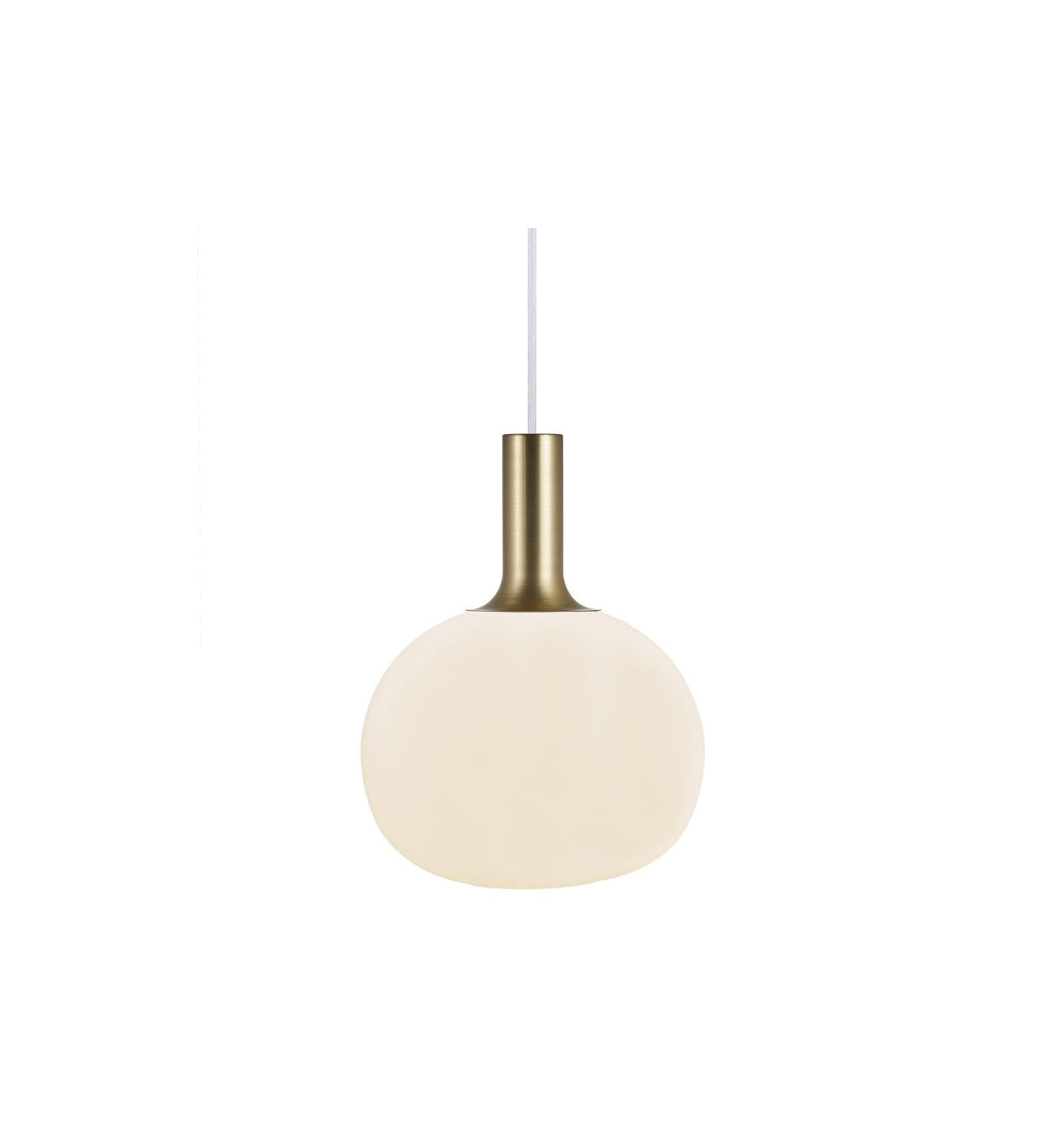 Lampa Wisząca Nordlux E27 60W Czarny/Mosiądz z okrągłym kloszem.