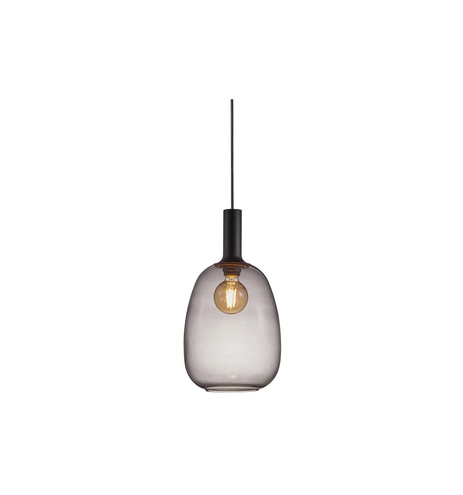 Lampa Wisząca Nordlux E27 60W Czarny z przezroczystym kloszem.