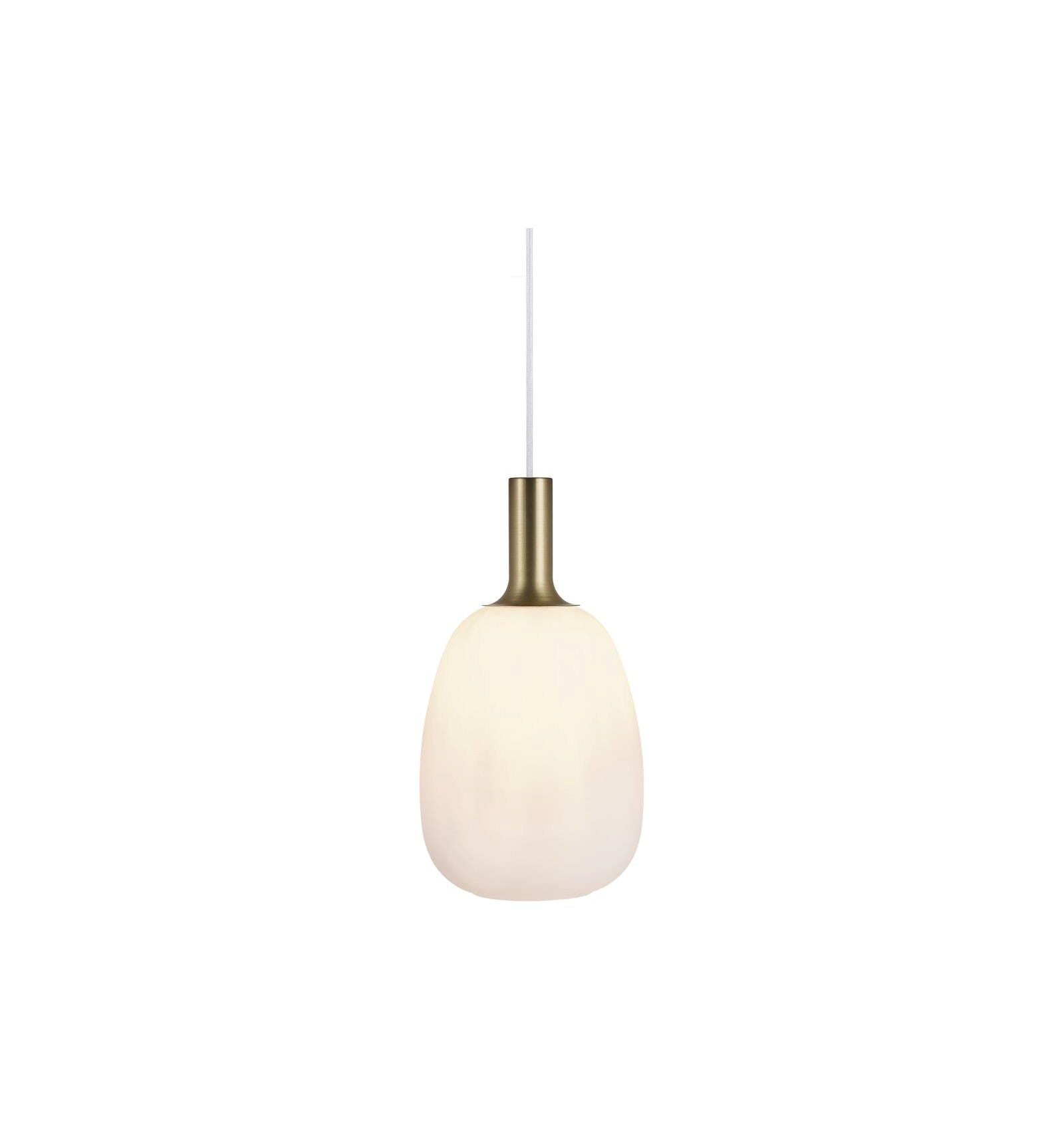 Lampa Wisząca Nordlux E27 60W Czarny/Mosiądz z białym kloszem.