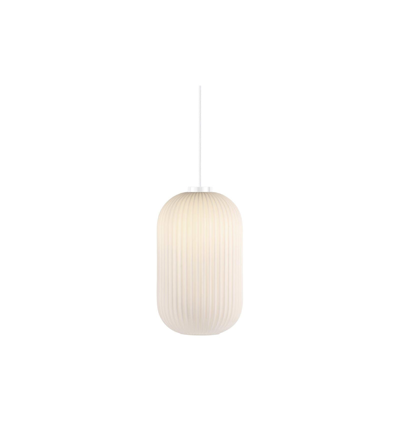 Lampa Wisząca Nordlux E27 40W w kolorze białym na białym tle.