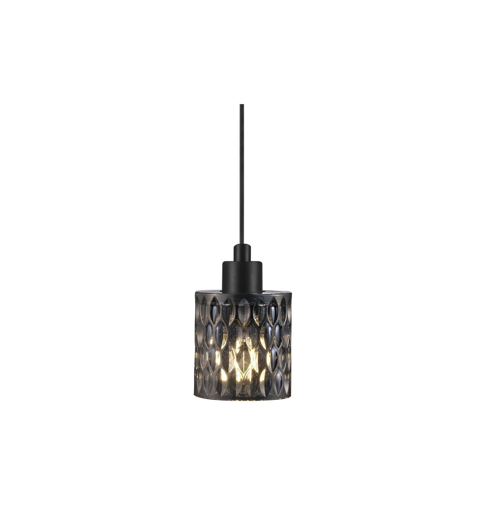 Lampa Wisząca Nordlux E27 60W z czarnym ażurowym kloszem.