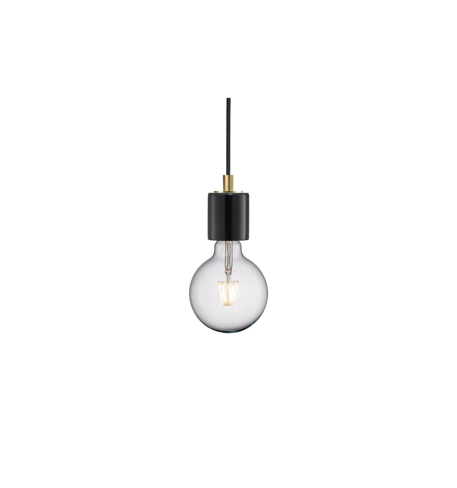 Lampa Wisząca Nordlux E27 60W Marmur Czarny z żarówką edison.