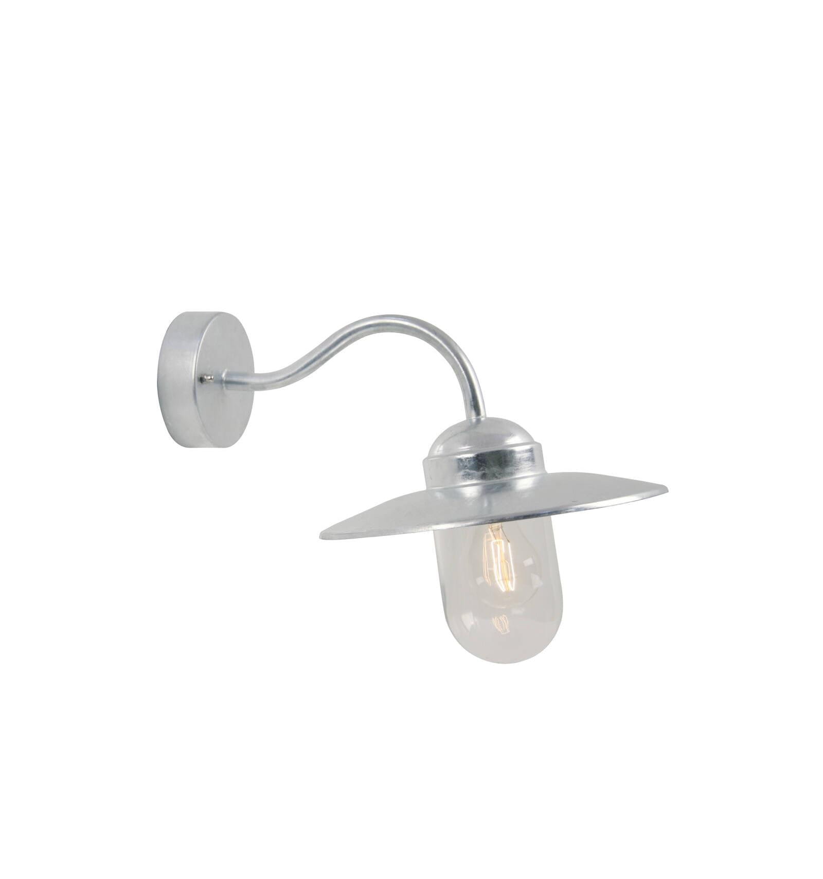 Lampa Ścienna Nordlux E27 60W Srebrny, srebrna lampa z zaokrąglonym kloszem