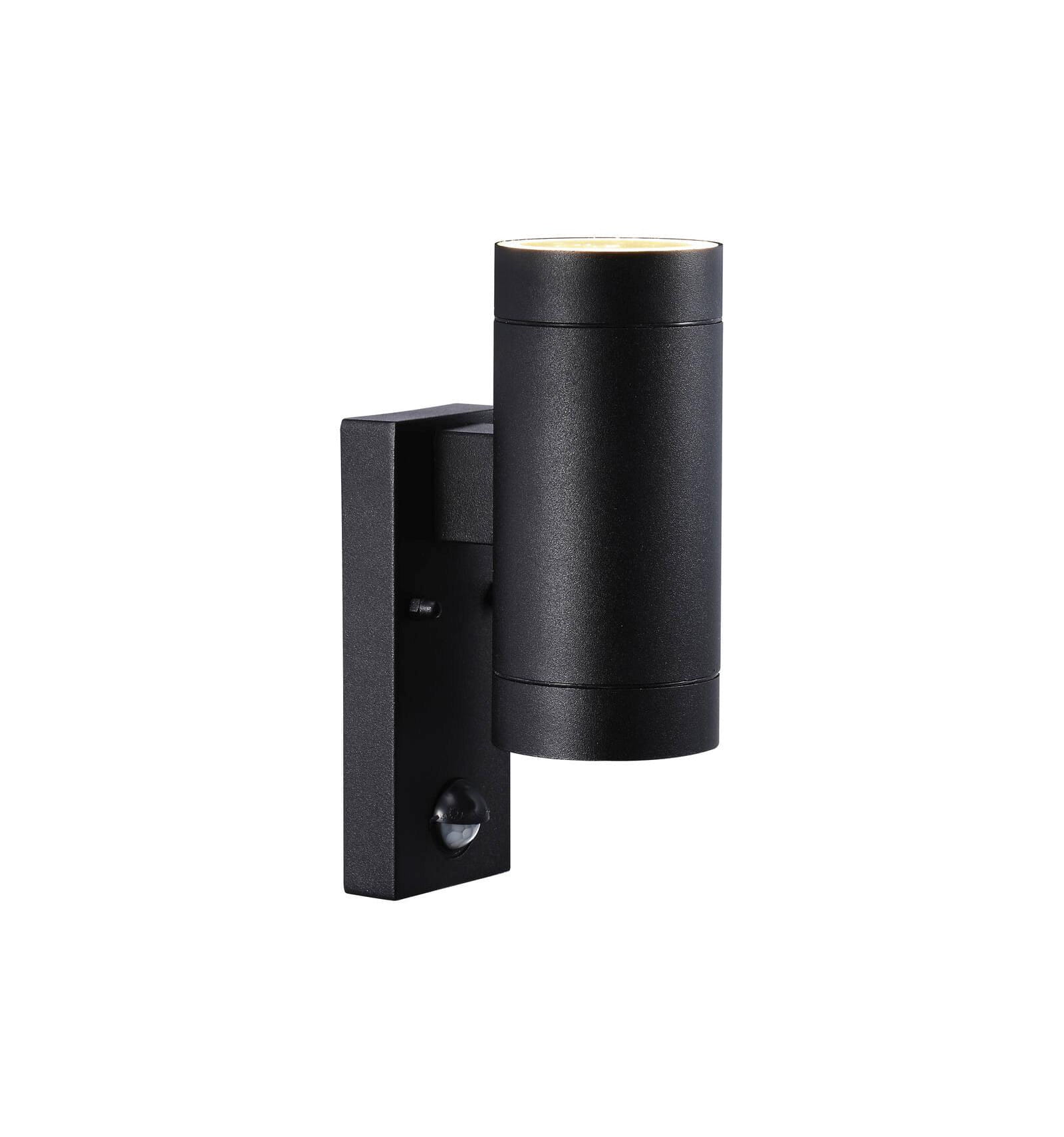 Lampa Ścienna Nordlux GU10 2X35W Aluminium Czarny, nowoczesny kinkiet z czujnikiem ruchu