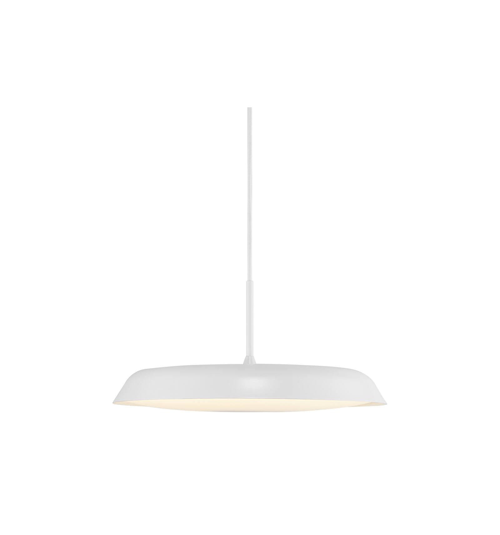 Lampa Wisząca Nordlux LED Metal Biały, minimalistyczna, okrągła.