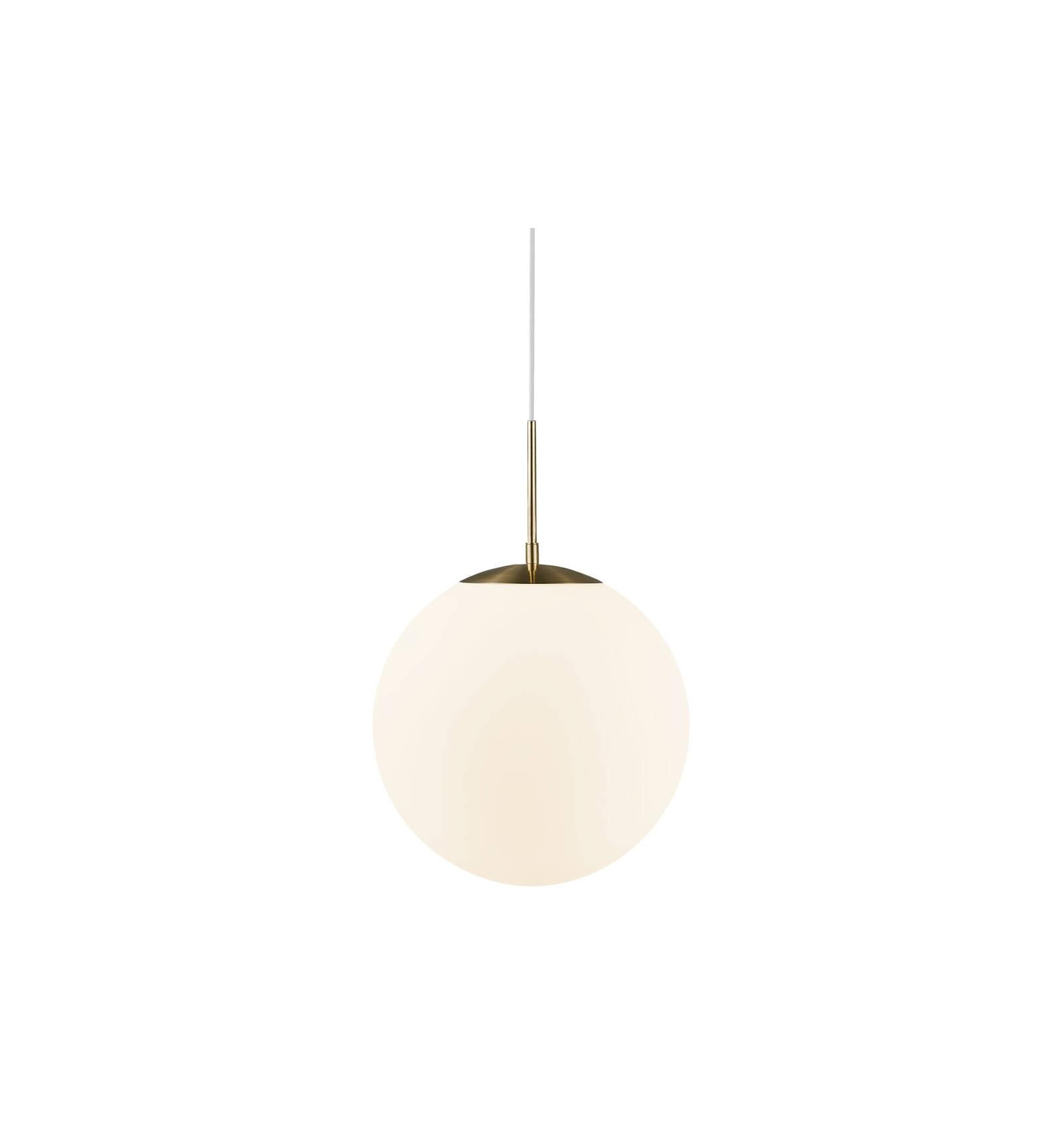 Lampa Wisząca Nordlux E27 25W Mosiądz z okrągłym kloszem.