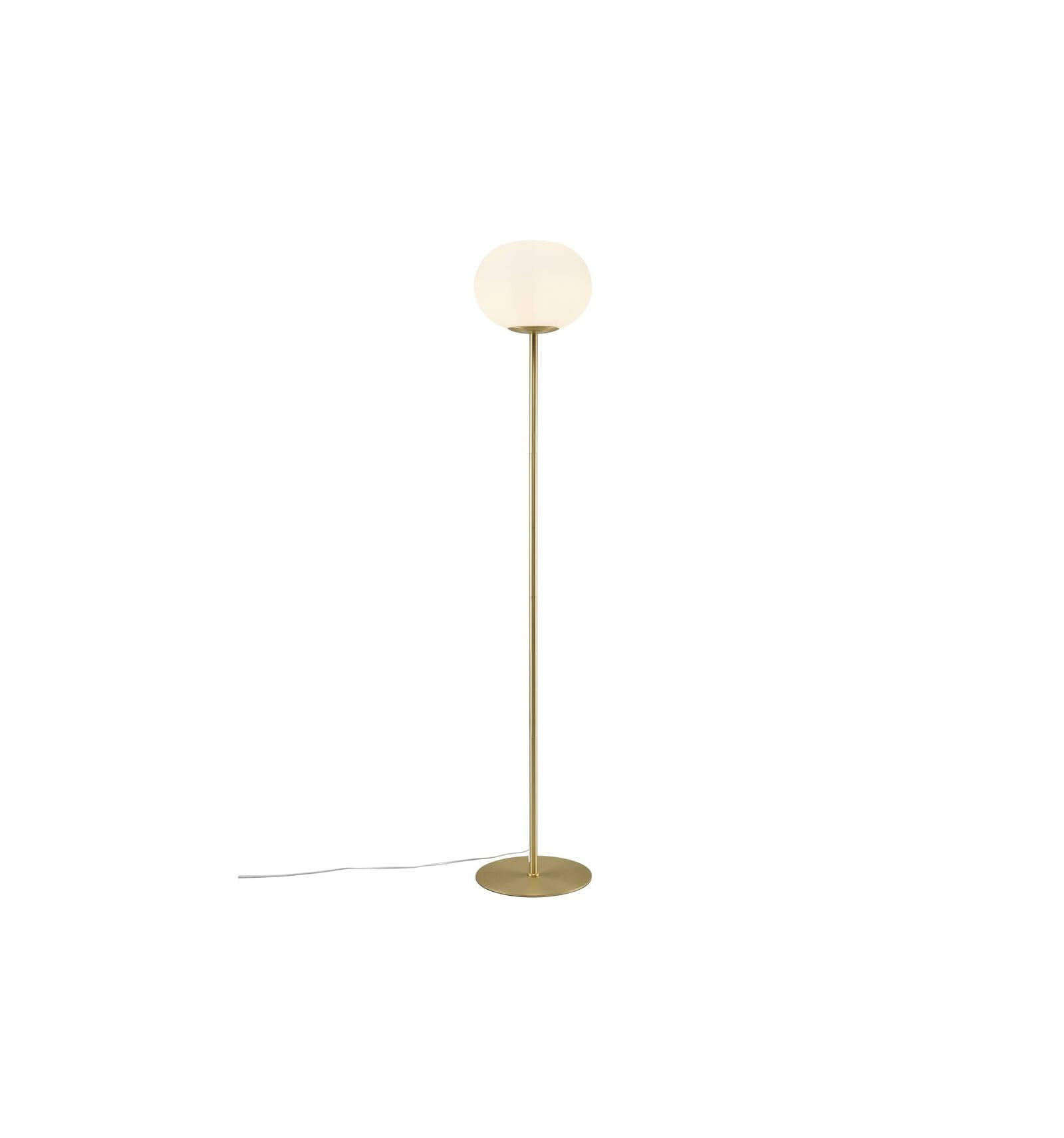 Lampa Podłogowa Nordlux E27 25W Metal Mosiądz stojąca na białym tle