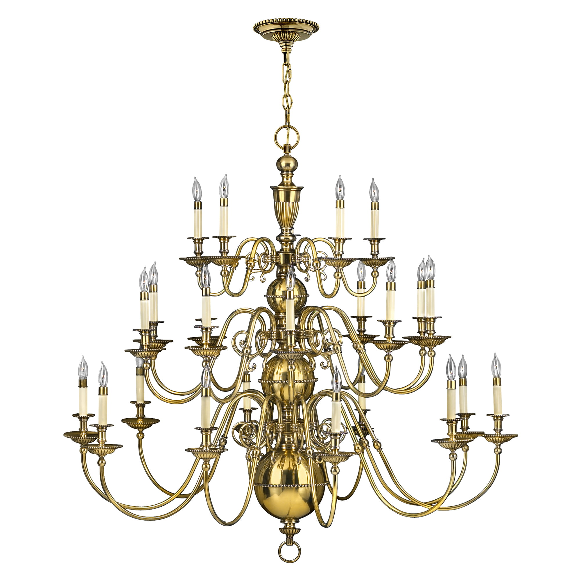 Lampa wisząca/żyrandol Cambridge Elstead Lighting mosiądz złoty 25x40W E14.