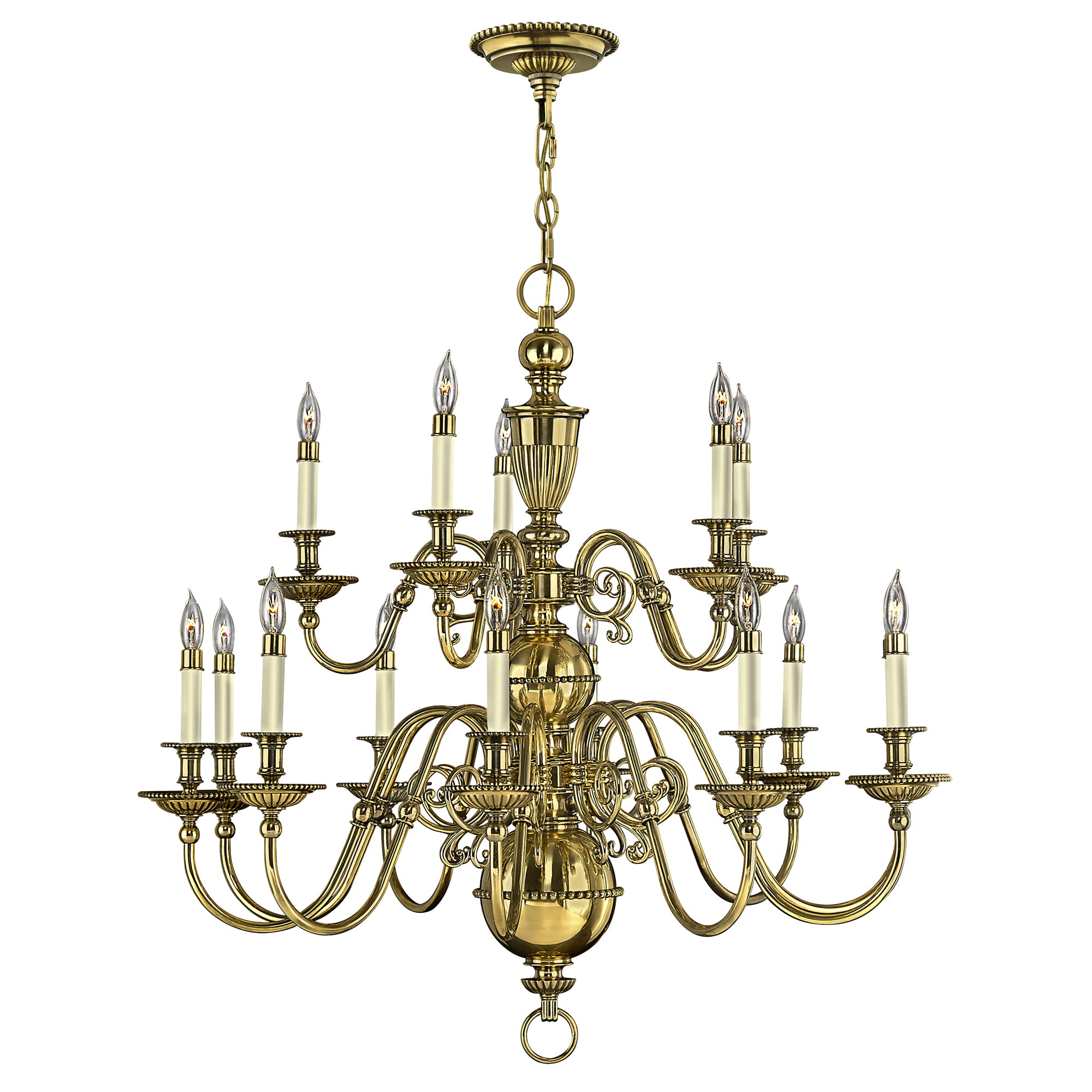 Lampa wisząca/żyrandol Cambridge Elstead Lighting 15x40W E14 Mosiądz Złoty