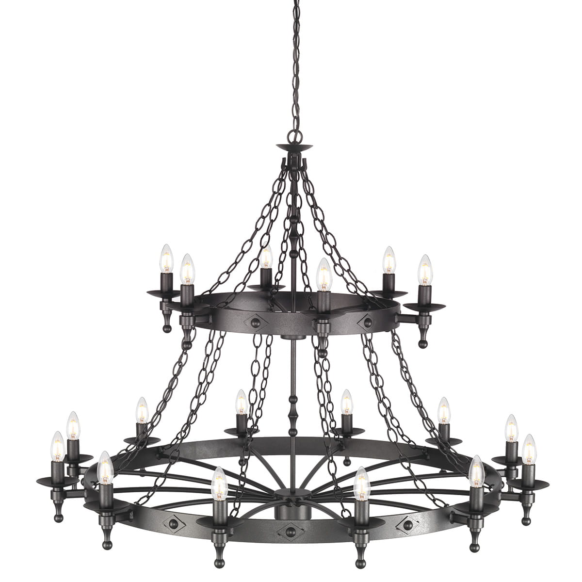 Lampa wisząca/żyrandol Warwick Elstead Lighting 18x60W E14 Żelazo Grafit.