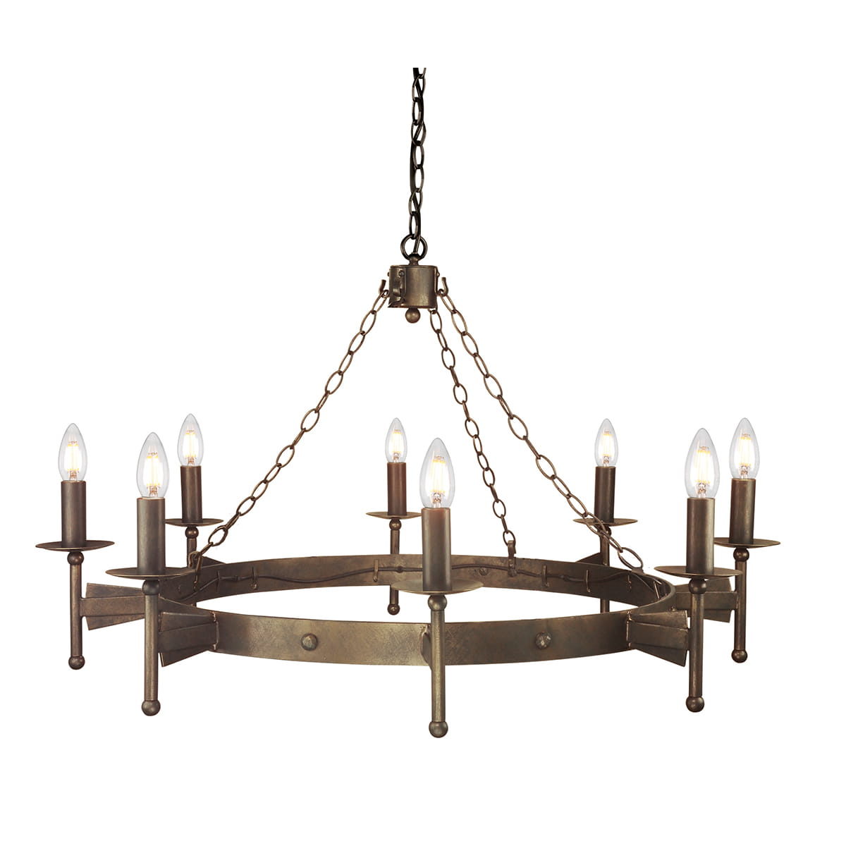 Lampa wisząca/żyrandol Cromwell Elstead Lighting 8x60W E14 Żelazo Brązowy.