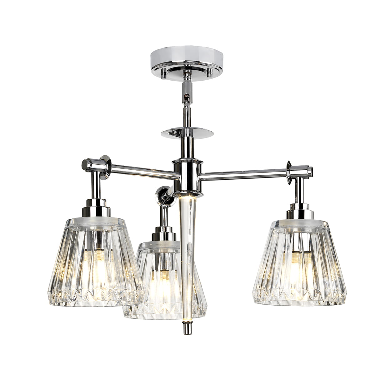 Lampa wisząca/żyrandol Agatha Elstead Lighting 3x3W LED G9 Mosiądz Chrom.