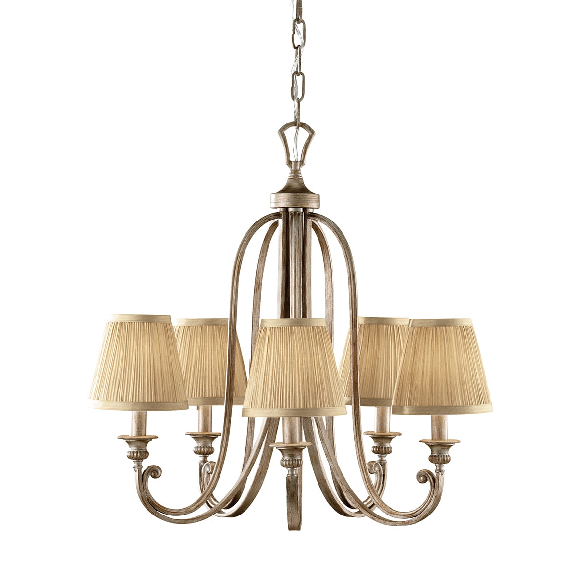 Lampa wisząca/żyrandol Abbey Elstead Lighting 5x60W E14 Stal Beżowy.
