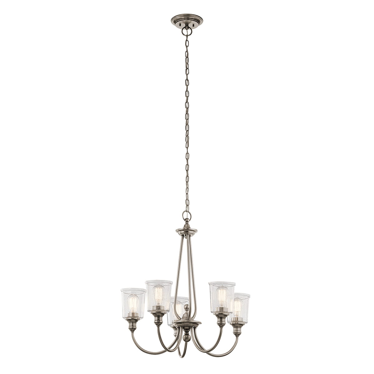 Lampa wisząca/żyrandol Waverly Elstead Lighting 5x60W E27 Stal Srebrny.