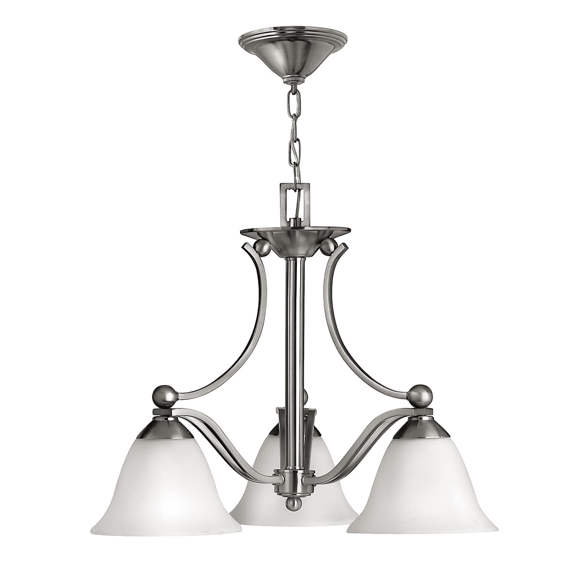 Lampa wisząca żyrandol Bolla Elstead Lighting 3x60W E27 Stal Srebrny.