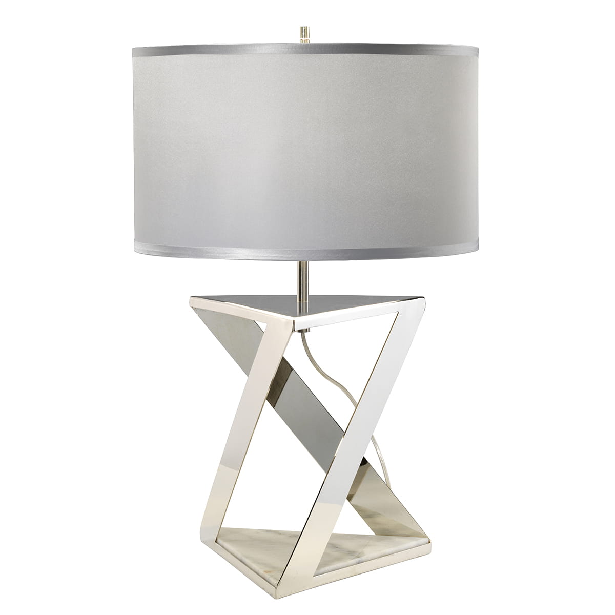 Lampa stojąca Aegeus Elstead Lighting stal srebrna z kloszem E27 60W.
