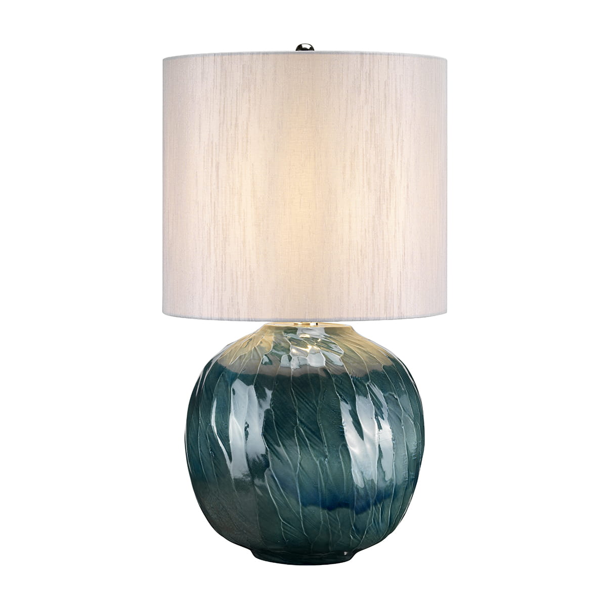 Lampa stojąca Blue Globe Elstead Lighting 1x60W E27 Porcelana Zielony z białym abażurem.
