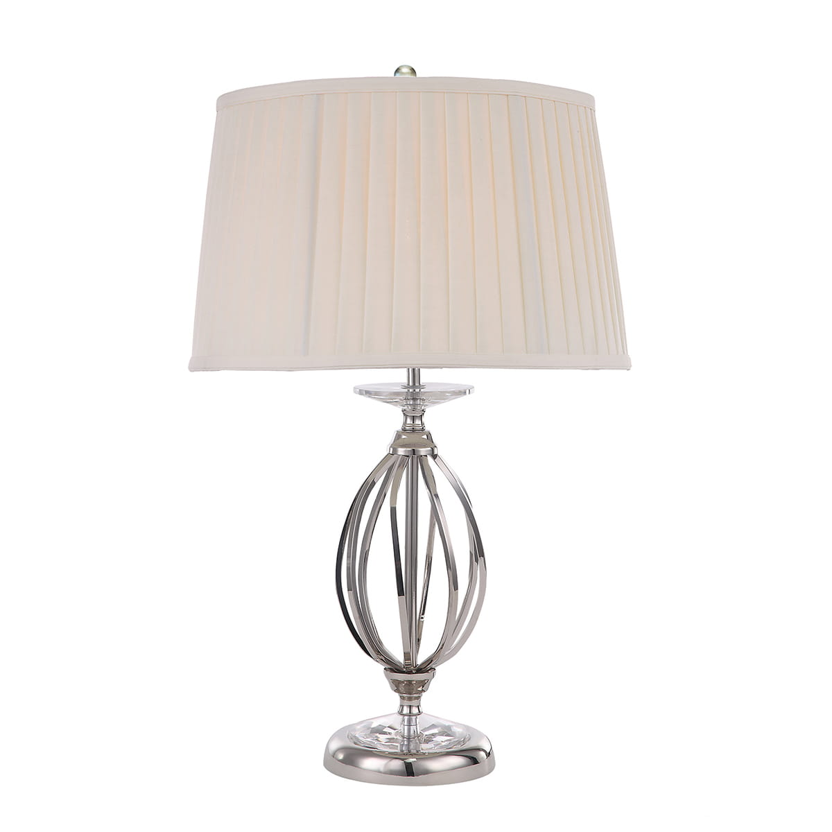 Lampa stojąca Aegean Elstead Lighting 1x60W E27 Stal Srebrny z białym abażurem.