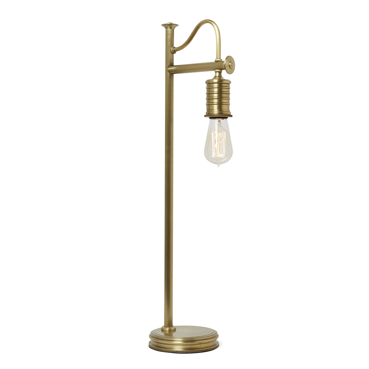 Lampa stojąca Douille Elstead Lighting 1x60W E27 Stal Mosiądz na białym tle.