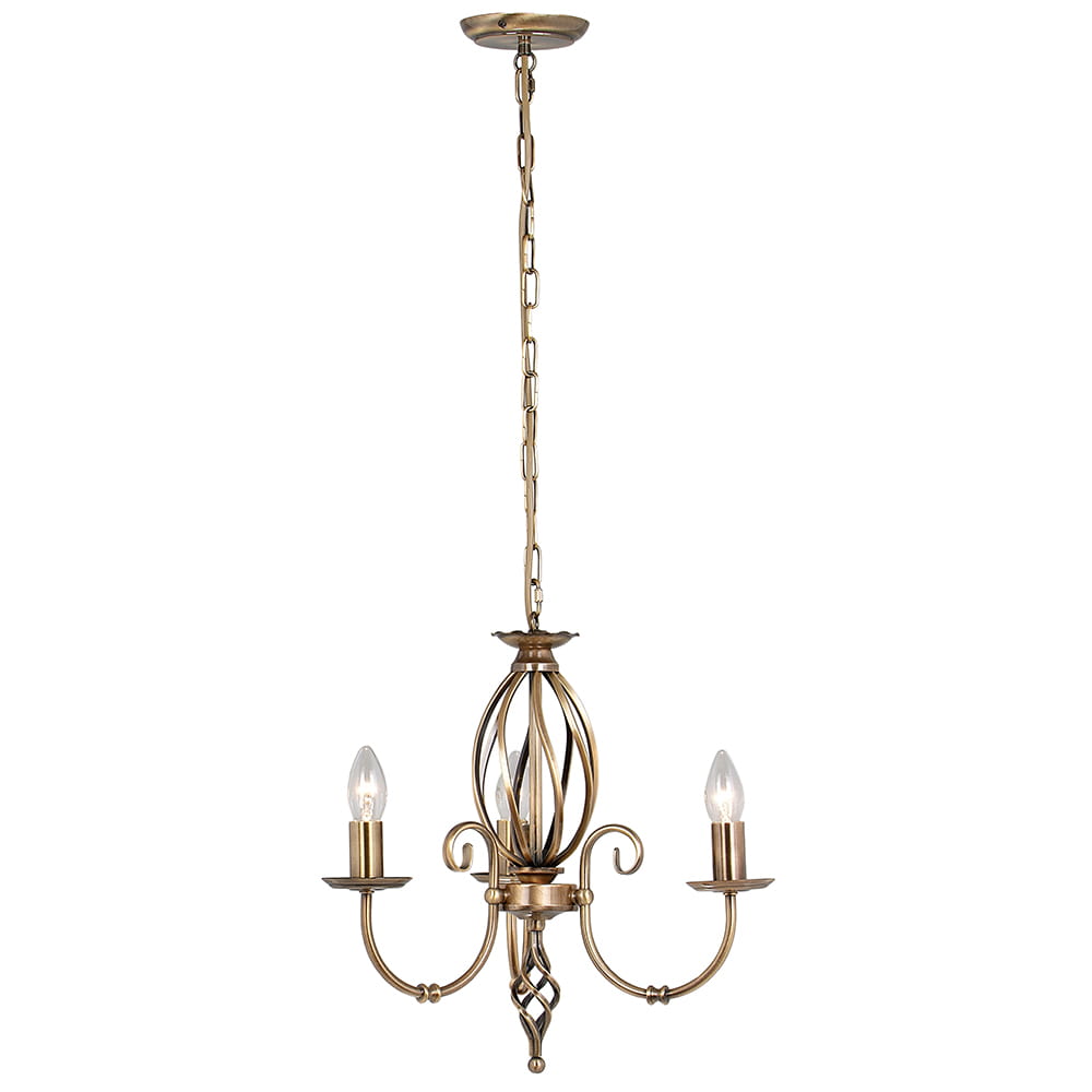 Żyrandol Artisan Elstead Lighting 3x60W E14 stal mosiądz.