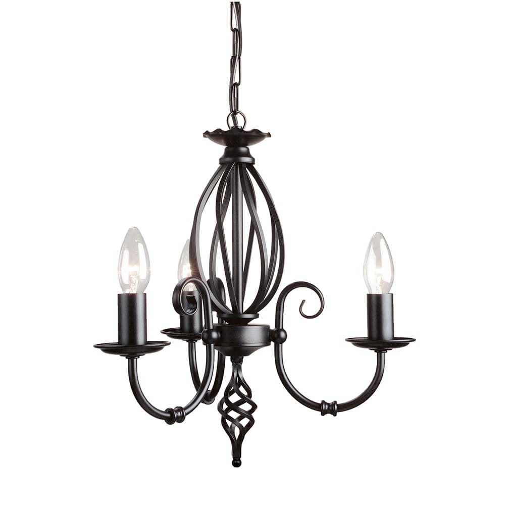 Lampa wisząca/żyrandol Artisan Elstead Lighting 3x60W E14 Stal Czarny.