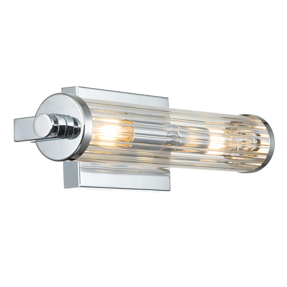 Lampa ścienna kinkiet Azores Elstead Lighting 2xE14 40W Stal, Szkło żebrowane Polerowany chrom