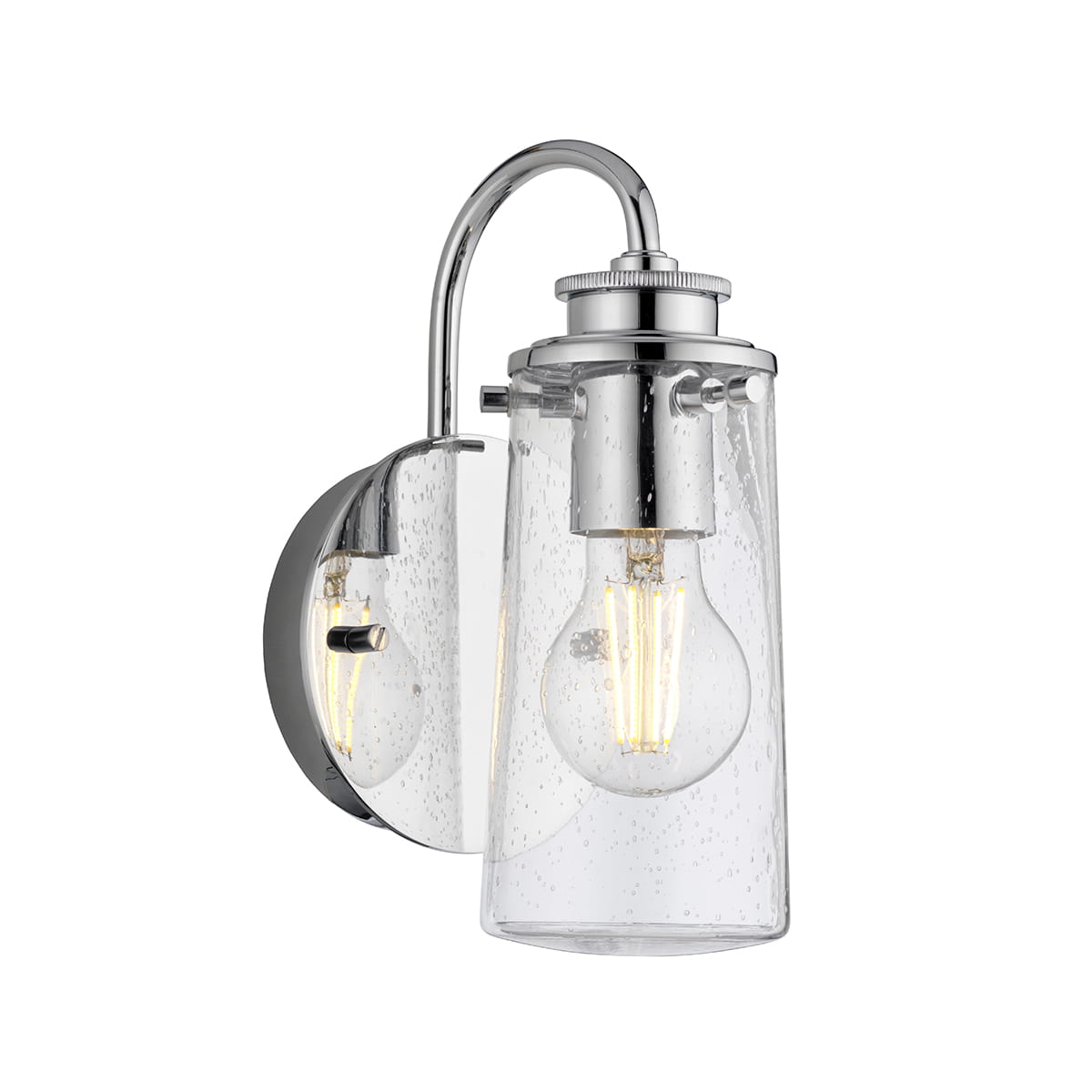 Lampa ścienna kinkiet Braelyn Elstead Lighting 1xE27 40W Stal, Szkło z bąbelkami powietrza Polerowany chrom
