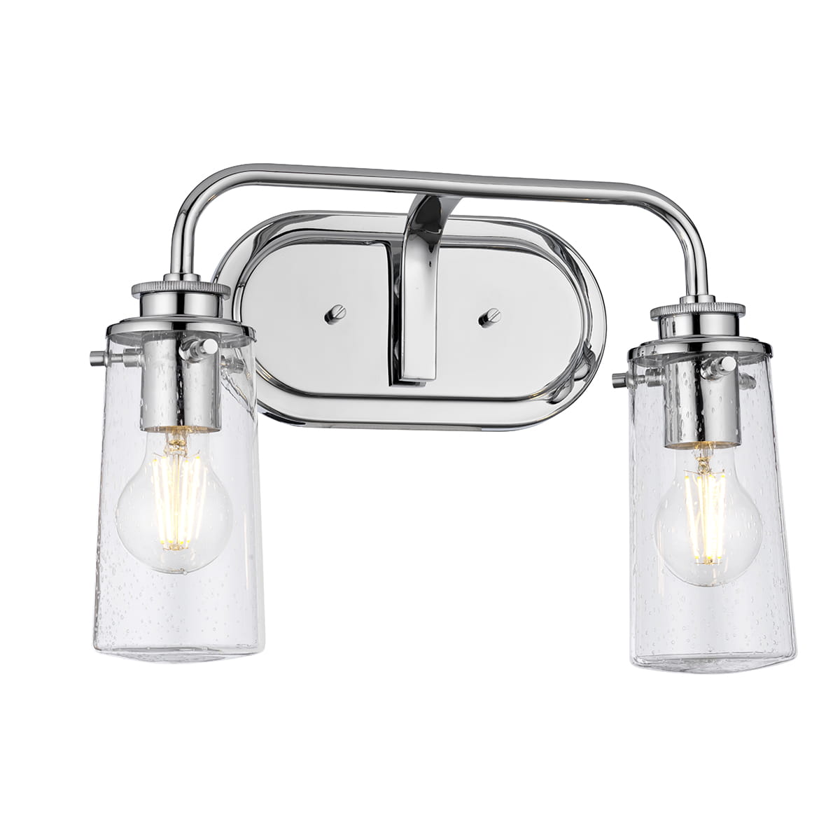 Lampa ścienna kinkiet Braelyn Elstead Lighting ze szkłem z bąbelkami powietrza.