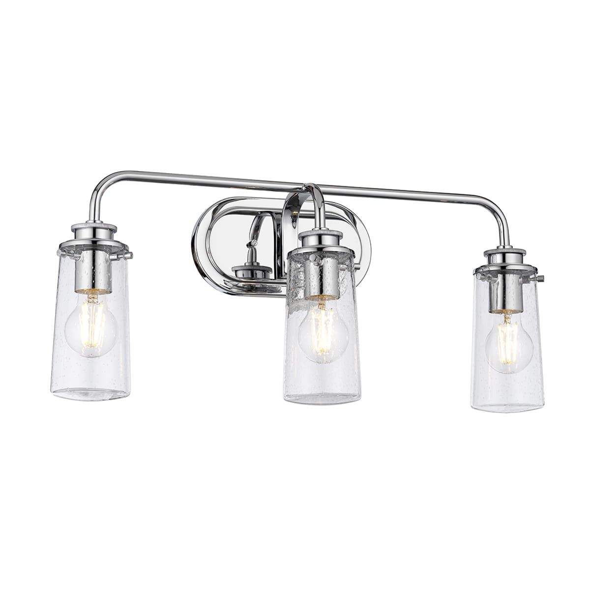 Lampa ścienna kinkiet Braelyn Elstead Lighting 3xE27 40W stal szkło z bąbelkami powietrza polerowany chrom
