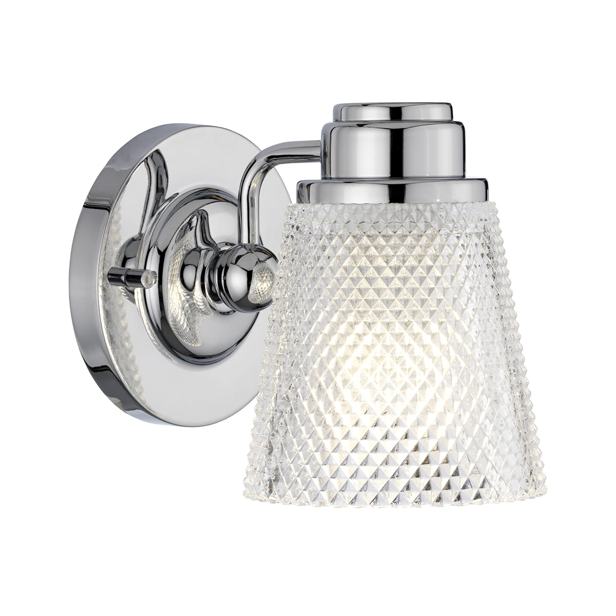 Lampa ścienna kinkiet Hudson Elstead Lighting z polerowanego chromu i ciętego szkła