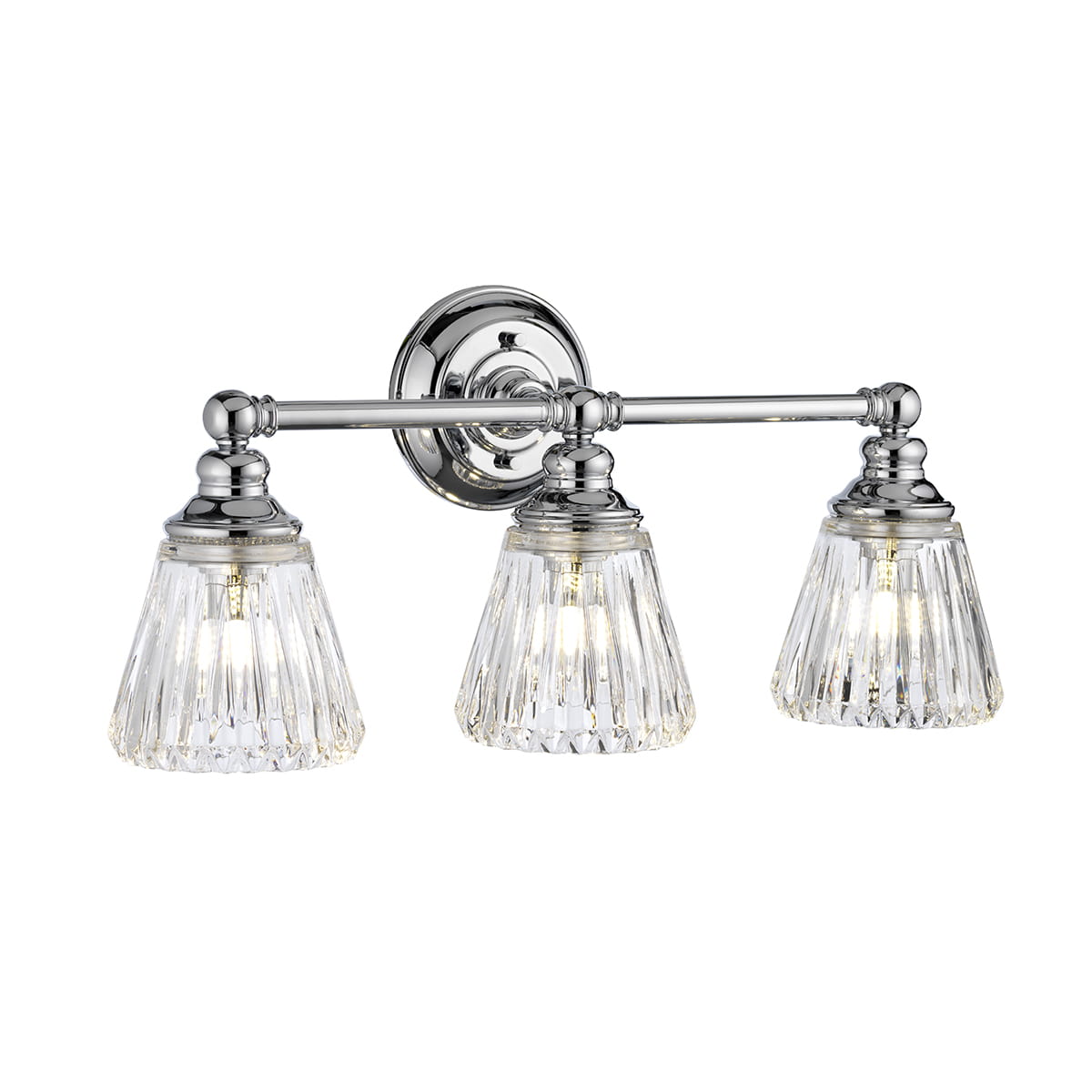 Lampa ścienna kinkiet Keynes Elstead Lighting 3xG9 3W LED Stal Szkło Polerowany chrom.