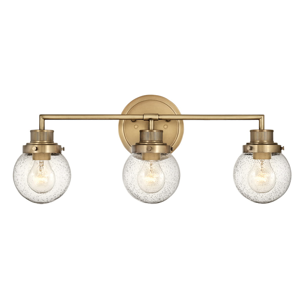 Lampa ścienna kinkiet Poppy Elstead Lighting 3xE27 60W Stal, Szkło z bąbelkami powietrza Stary mosiądz
