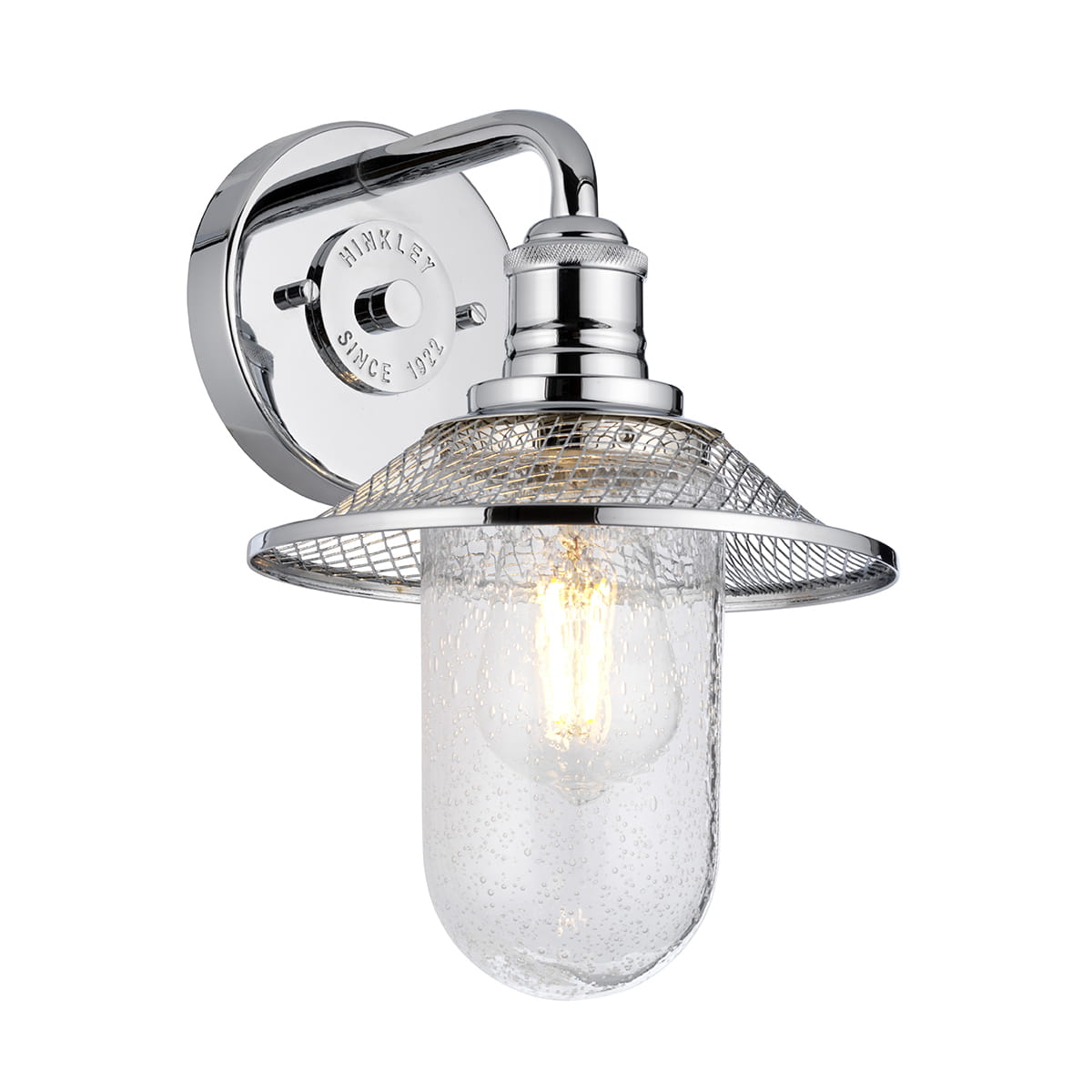 Lampa ścienna kinkiet Rigby Elstead Lighting polerowany chrom szkło z bąbelkami powietrza 1xE27 40W.