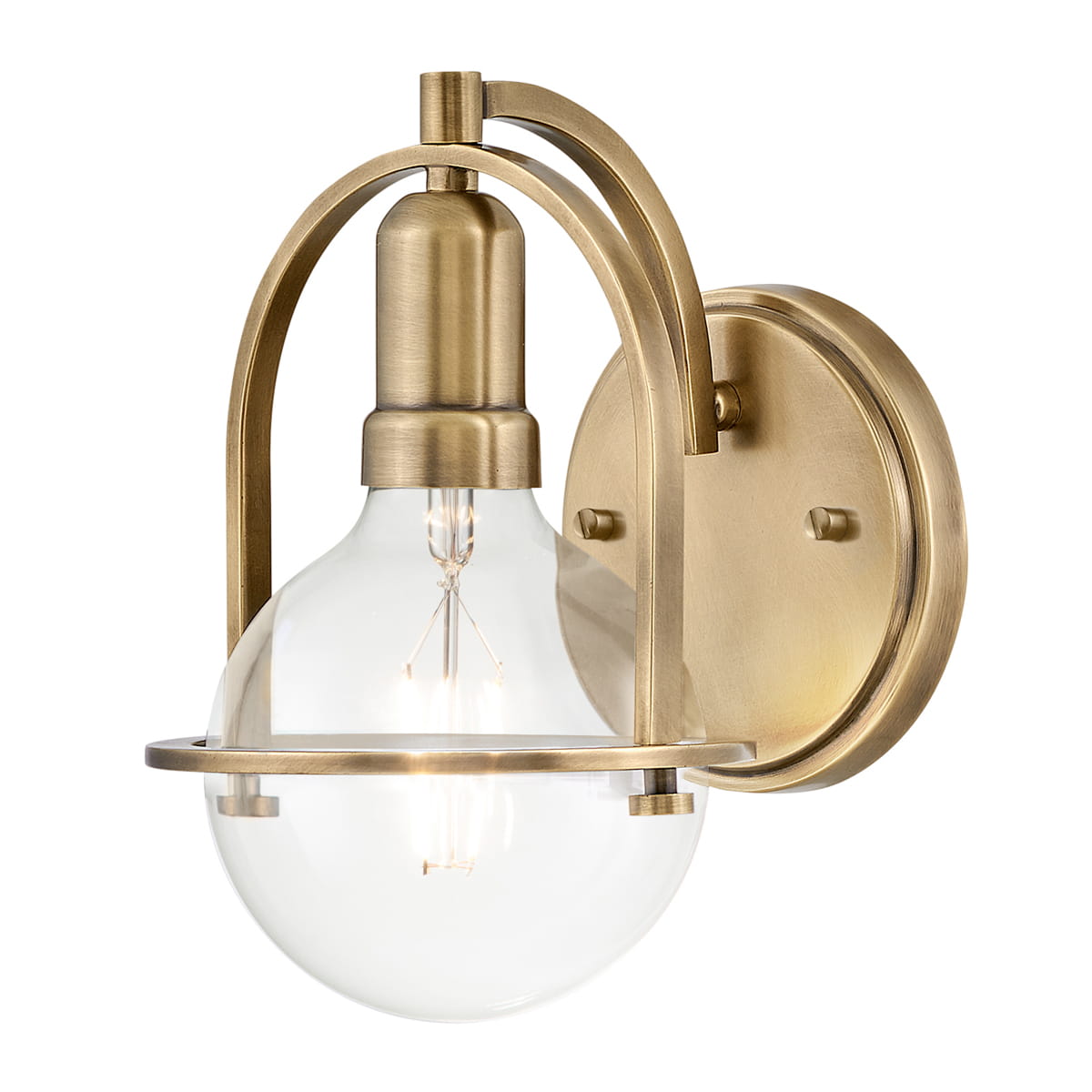 Lampa ścienna kinkiet Somerset Elstead Lighting 1xE27 60W Stal Szkło z bąbelkami powietrza Stary mosiądz.