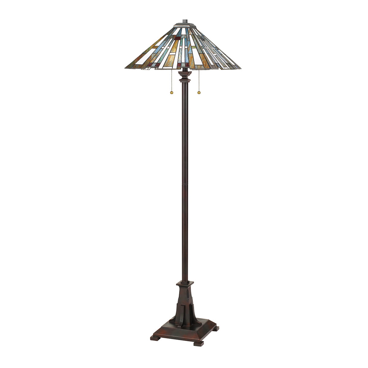 Lampa podłogowa Maybeck Elstead Lighting 2xE27 60 W Stal Żywica Szkło Ciemny brąz