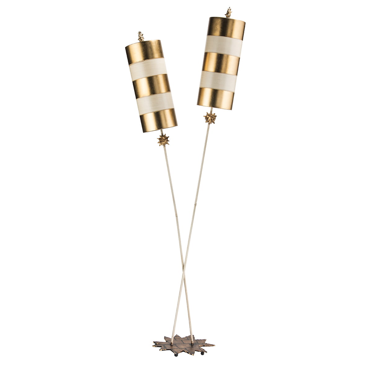 Lampa podłogowa Nettle Luxe Elstead Lighting złoto-beż, stal miękka.