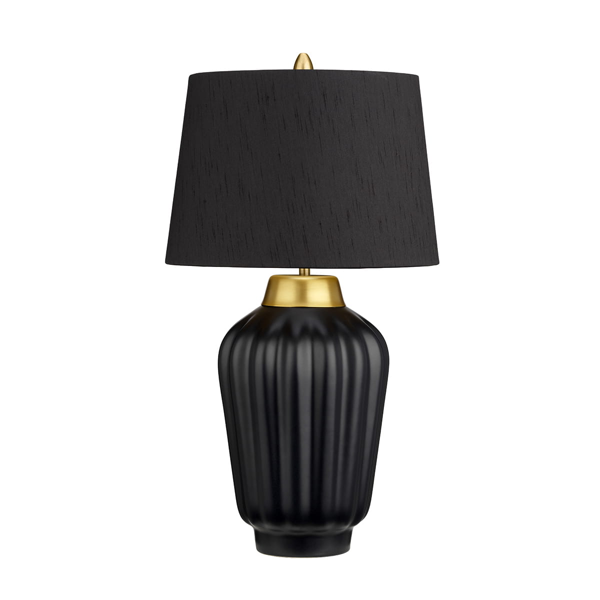 Lampa stołowa Bexley Elstead Lighting czarna z mosiężnymi elementami.