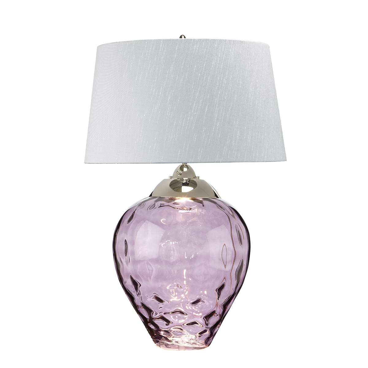 Lampa stołowa Samara Elstead Lighting z abażurem i szklanym podstawą