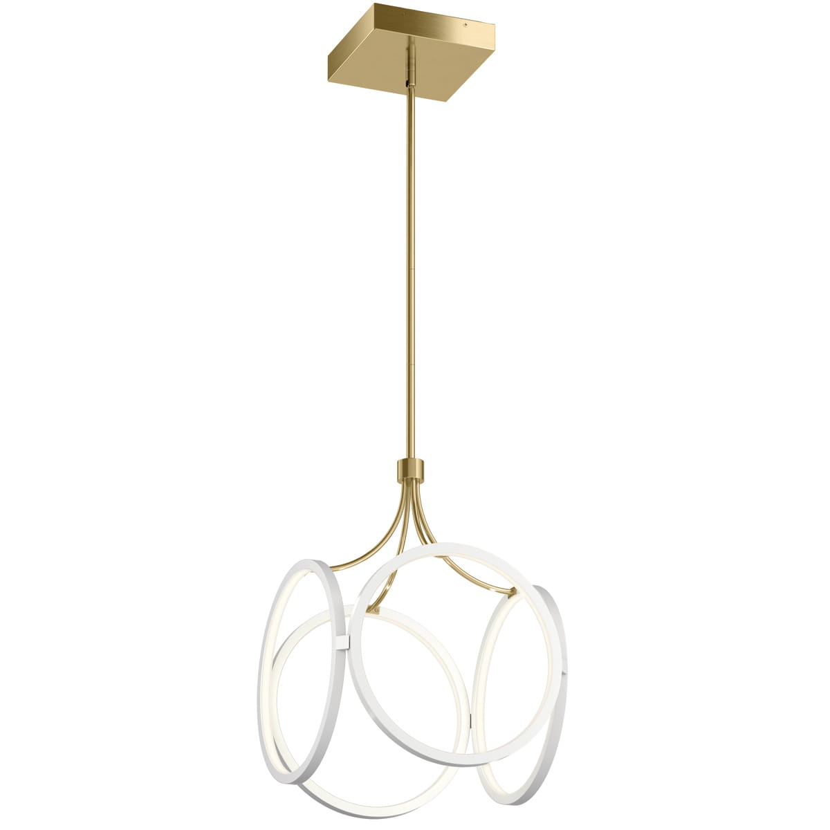 Lampa wisząca Ciri Elstead Lighting LED 45W aluminium żelazo akryl białe szampańskie złoto.