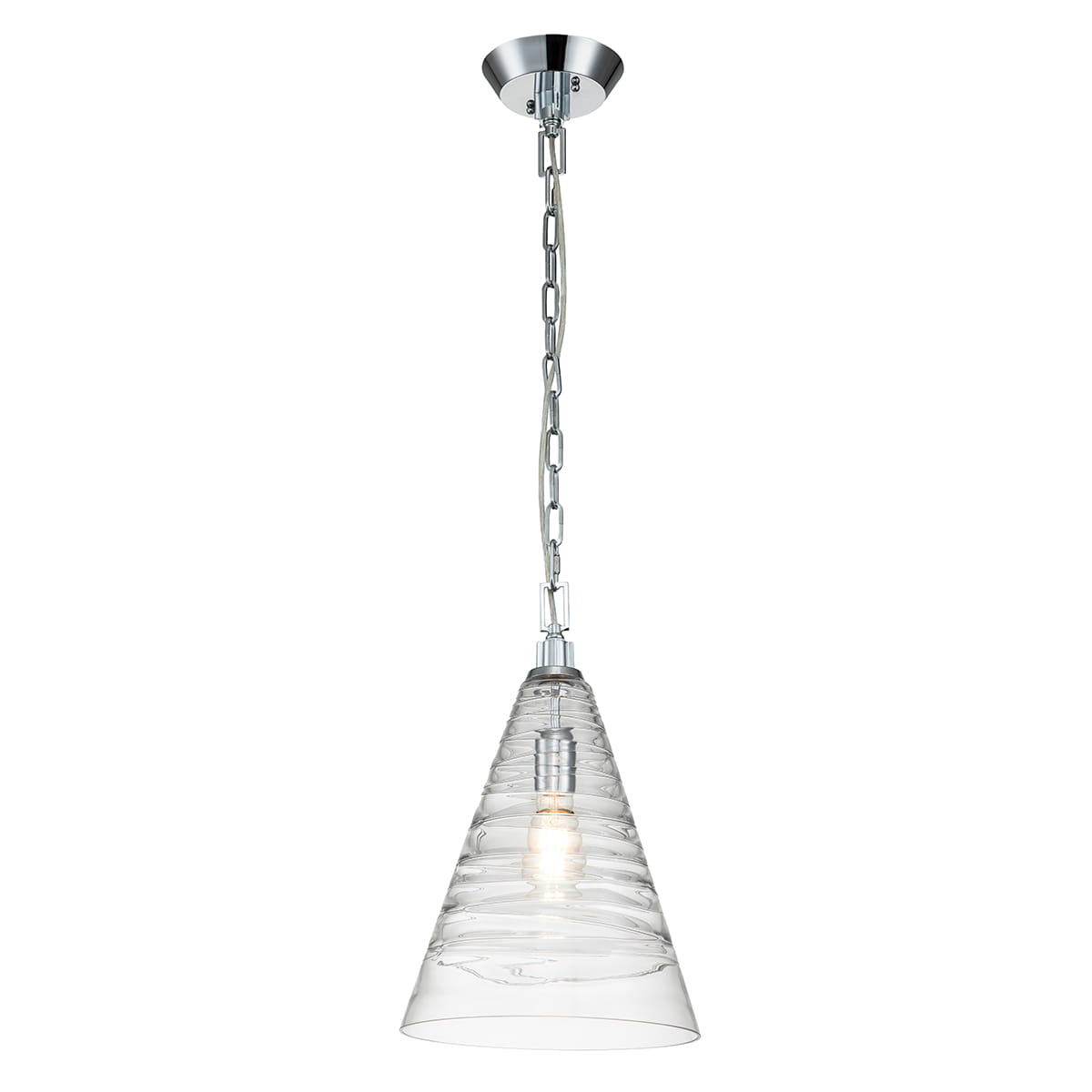 Lampa wisząca Elmore Elstead Lighting E27 60W stal aluminium szkło chrom.