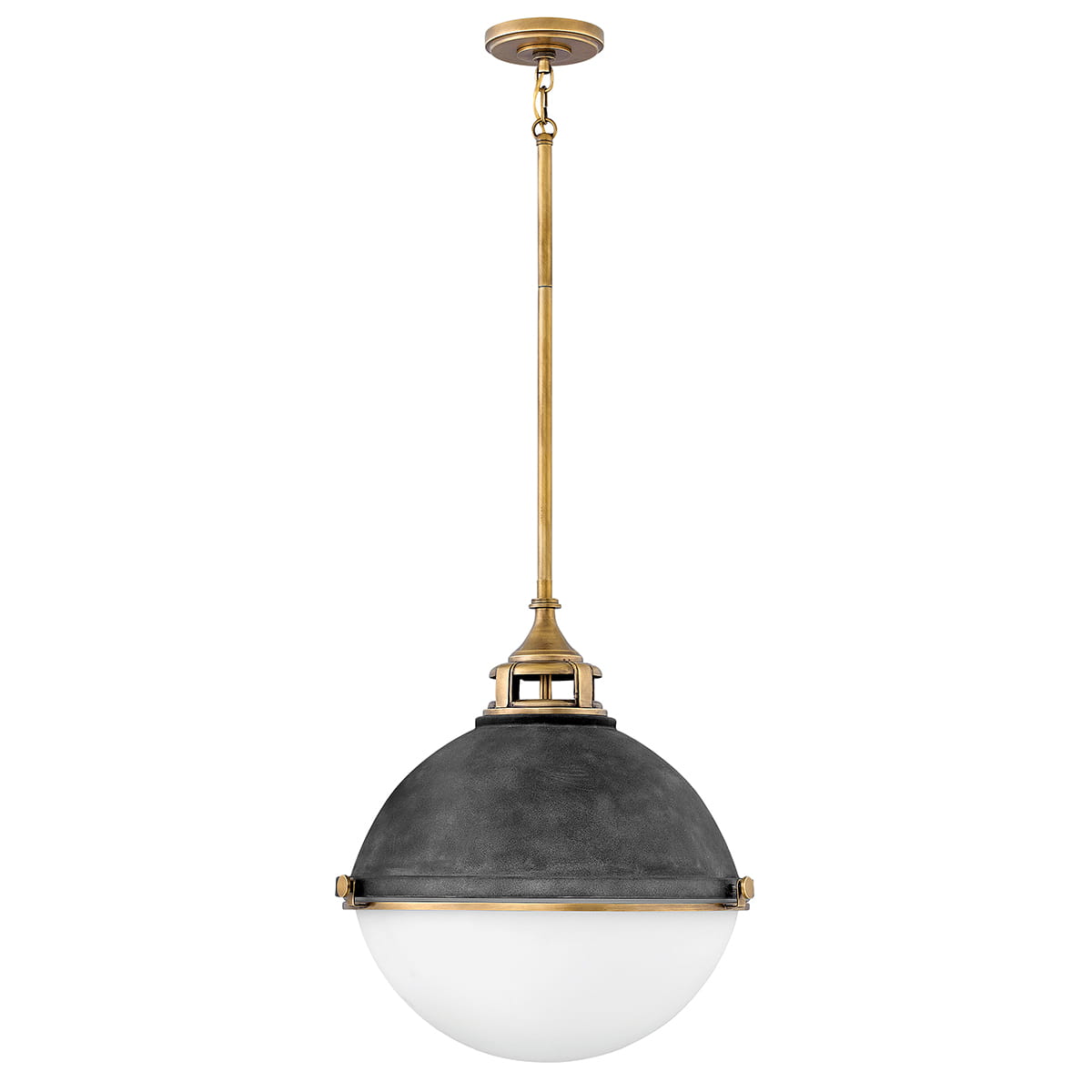 Lampa wisząca Fletcher Elstead Lighting z opalowym szkłem.