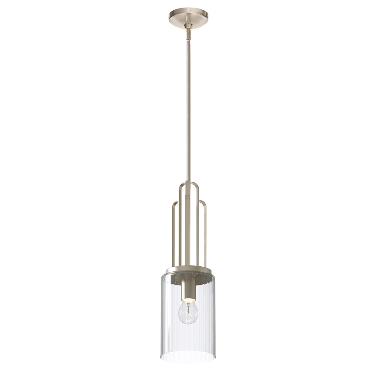 Lampa wisząca Kimrose Elstead Lighting 1xE27 60W Stal, Szkło żebrowane Polerowany nikiel.